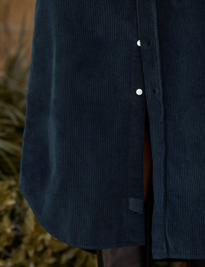 Frank & Eileen Rory Maxi Shirtdress Italian Corduroy Classic Navy