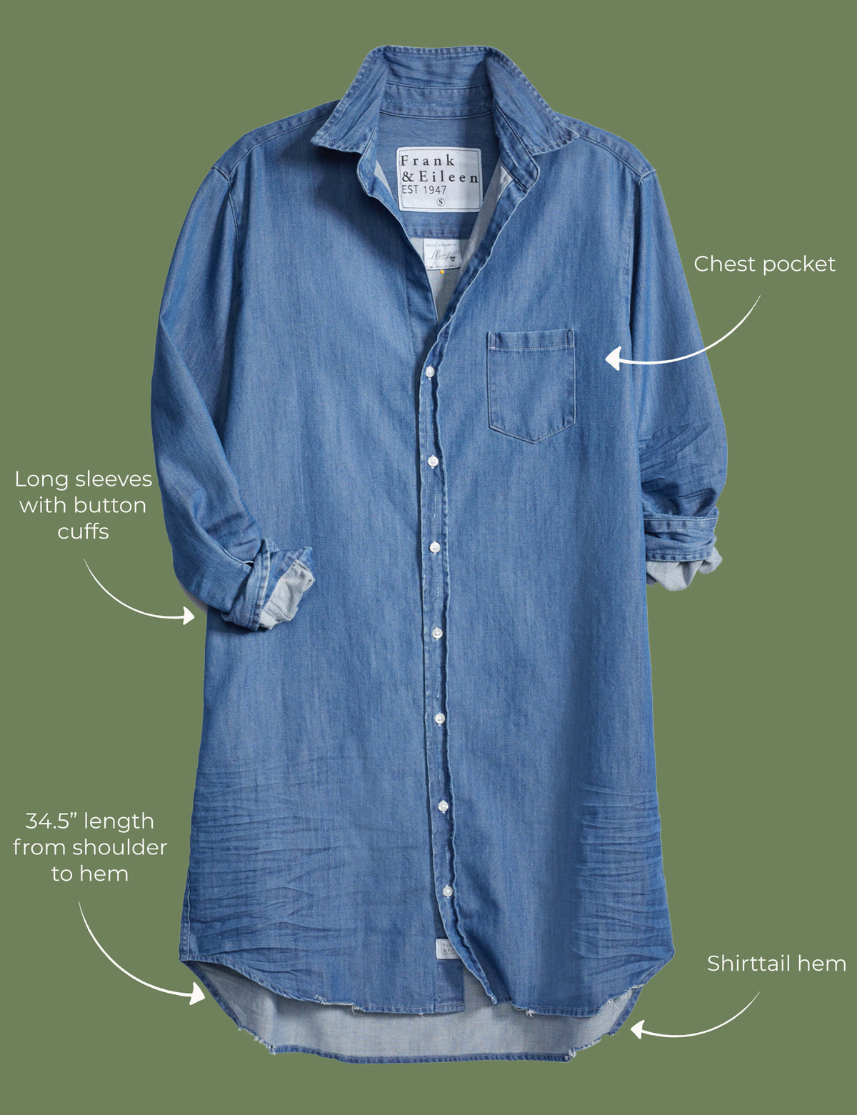 Frank & Eileen Mary Women's Denim Classic Shirtdress