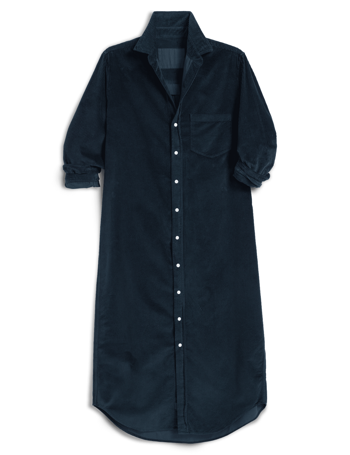 Frank & Eileen Rory Maxi Shirtdress Italian Corduroy Classic Navy